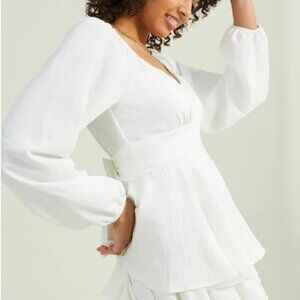 Altar'd State Long Sleeve White Romper - NEW - NEVER WORN. WITH TAGS